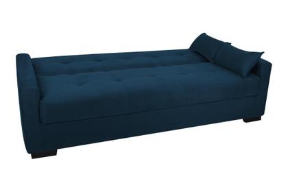 Sofá Cama Lavínia 3 Lugares 203cm Azul Matrix Imagem de Sofá Cama Lavínia 3 Lugares 203cm Azul Matrix