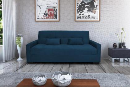 Sofá Cama Lavínia 3 Lugares 203cm Azul Matrix Imagem de Sofá Cama Lavínia 3 Lugares 203cm Azul Matrix