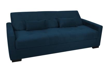 Sofá Cama Lavínia 3 Lugares 203cm Azul Matrix Imagem de Sofá Cama Lavínia 3 Lugares 203cm Azul Matrix