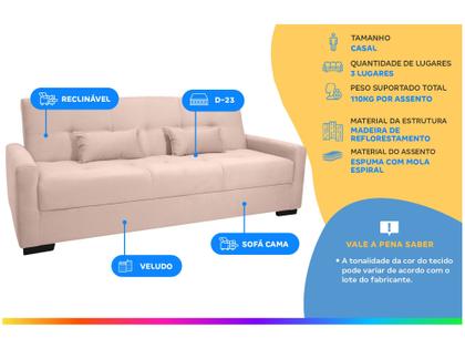 Imagem de Sofá Cama Lavínia 3 Lugares 203cm Bege Matrix