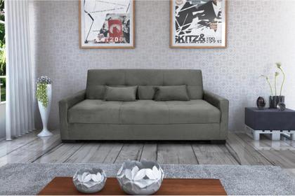 Sofá Cama Lavínia 3 Lugares 203cm Cinza Matrix Imagem de Sofá Cama Lavínia 3 Lugares 203cm Cinza Matrix