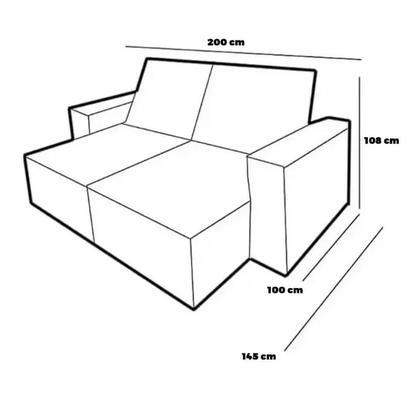 Imagem de Sofá Cama Lima 200cm em Linho 4 Lugares Retrátil e Reclinável União