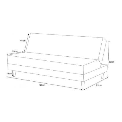 Imagem de Sofá Cama Madrid 2 Lugares com Encosto Reclinável 180cm Tecido Linho Luxury Cor Cinza