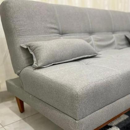 Imagem de Sofá Cama Madrid 2 Lugares com Encosto Reclinável 180cm Tecido Linho Luxury Cor Cinza