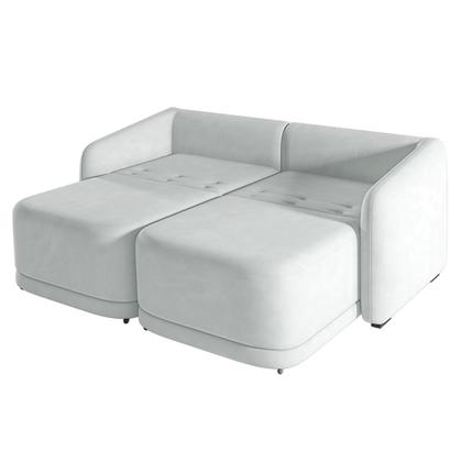 Imagem de Sofá Cama Modulado Retrátil e Reclinável Decorativo Varsóvia 196cm Veludo Cinza G33 - Gran Belo