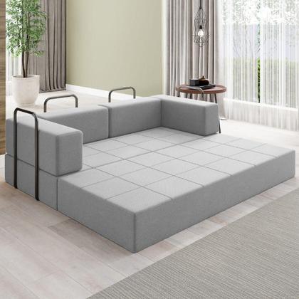 Imagem de Sofa Cama Modular 2 Lugares 180 cm Monaco Linho VConcept