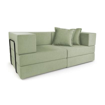 Imagem de Sofá Cama Modular 2 Lugares Mold Boucle Verde - Loja Sheep