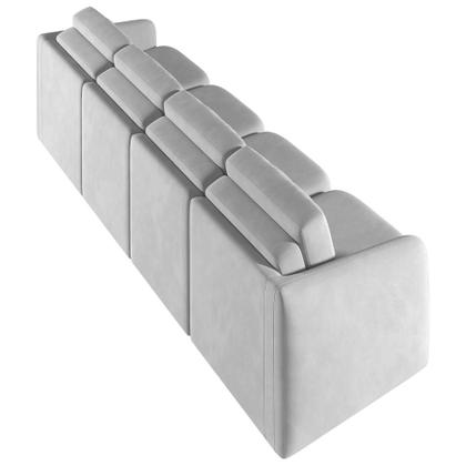 Imagem de Sofá Cama para Sala de Estar 4 Lugares 316cm Montserrat K01 Veludo Cinza - Lyam Decor