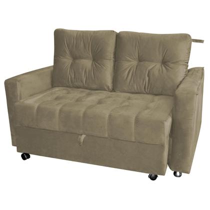 Imagem de Sofá Cama para Sala de Estar Cross Veludo Turkey Cappuccino 