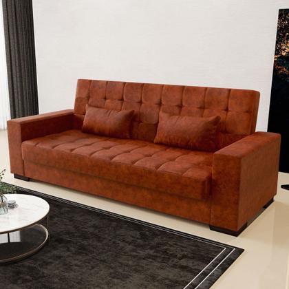 Imagem de Sofá Cama para Sala de Estar Lisboa material sintético Nozes - Ibiza