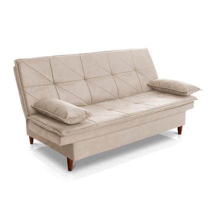 Imagem de Sofá Cama Pérsia 3 Lugares Suede Velut Bege - King House