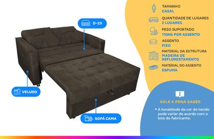 Imagem de Sofá Cama Reclinável 2 Lugares 140cm Drika Marrom Matrix