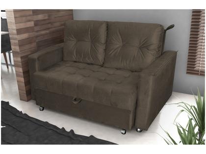 Imagem de Sofá Cama Reclinável 2 Lugares 140cm Drika Marrom Matrix