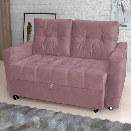 Imagem de Sofá Cama Reclinável 2 Lugares 140cm Drika rosa Matrix