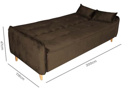 Imagem de Sofá Cama Reclinável 2 Lugares 206cm Donna Marrom Matrix