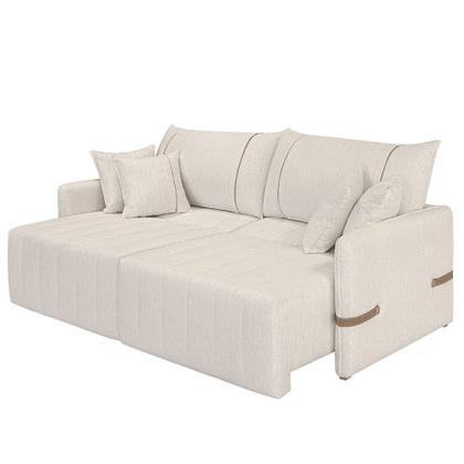Imagem de Sofá Cama Retrátil 200cm Essence D05 Linho Cru/Camel - Mpozenato
