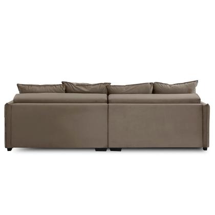 Imagem de Sofá Cama Retrátil e Reclinável 2,10m com Molas Carol Veludo Cappuccino Adonai Estofados