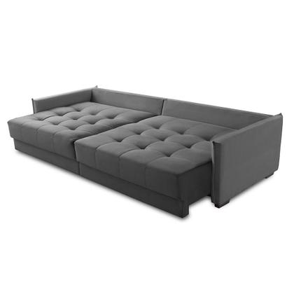 Sofá Cama Retrátil e Reclinável 2,10m com Molas Carol Veludo Cinza Adonai Estofados Imagem de Sofá Cama Retrátil e Reclinável 2,10m com Molas Carol Veludo Cinza Adonai Estofados