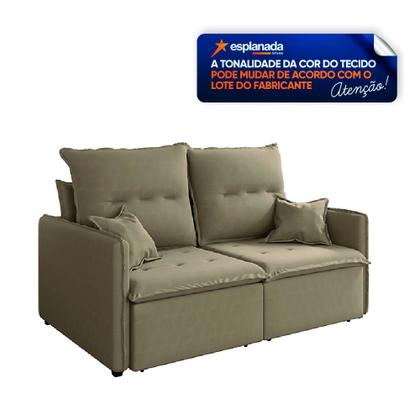 Imagem de Sofá Cama Retrátil e Reclinável 2m 3 Lugares Bipartido Com Molas Glamour Veludo Macchiato Selmer