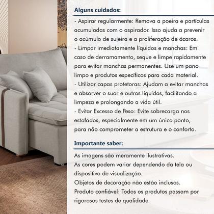 Imagem de Sofá Cama Retrátil e Reclinável 3 Lugares Linho Gelo Detroid 220cm Yescasa