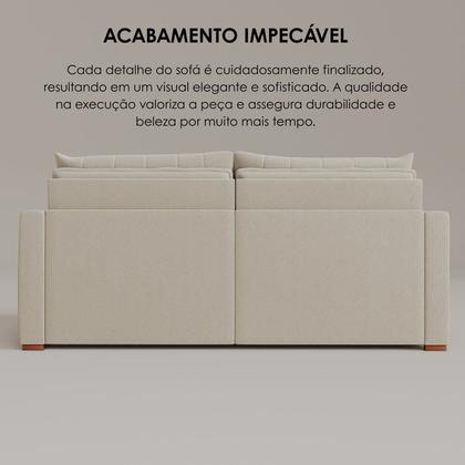 Imagem de Sofá Cama Retrátil em Madeira Eucalipto e Bouclê 210cm Uruguai