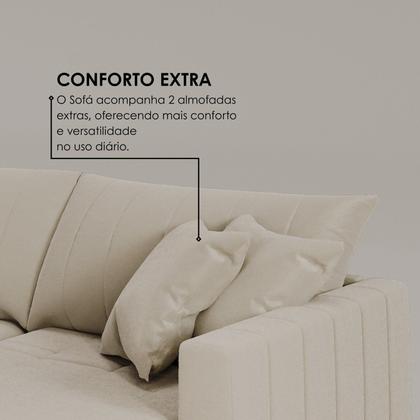 Imagem de Sofá Cama Retrátil em Madeira Eucalipto e Bouclê 210cm Uruguai