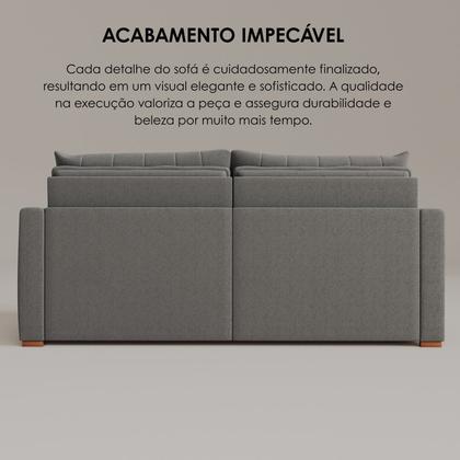 Imagem de Sofá Cama Retrátil em Madeira Eucalipto e Bouclê 230cm Uruguai