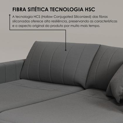 Imagem de Sofá Cama Retrátil em Madeira Eucalipto e Bouclê 230cm Uruguai