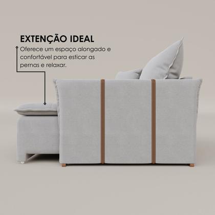 Imagem de Sofá Cama Retrátil em Madeira Eucalipto e Linho 200cm Creta