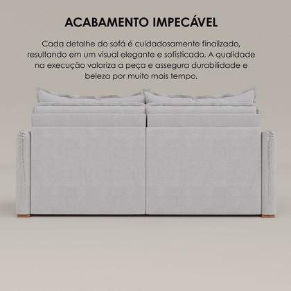 Imagem de Sofá Cama Retrátil em Madeira Eucalipto e Linho 200cm Creta