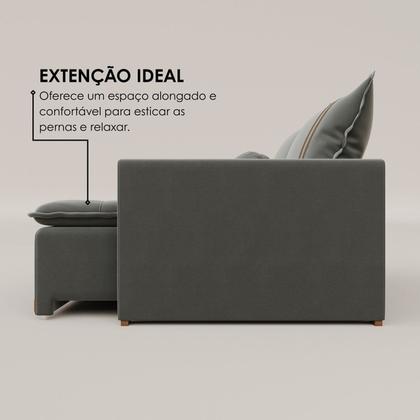 Imagem de Sofá Cama Retrátil em Madeira Eucalipto e Linho 200cm Flórida