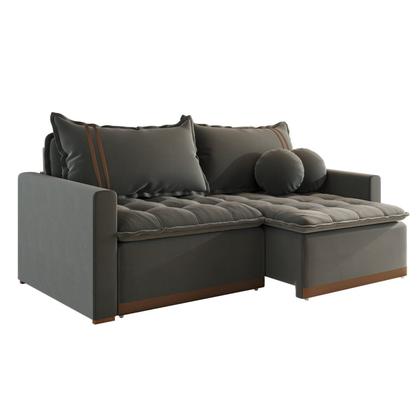 Imagem de Sofá Cama Retrátil em Madeira Eucalipto e Linho 200cm Flórida