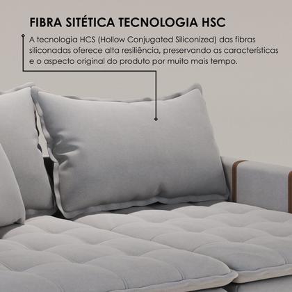 Imagem de Sofá Cama Retrátil em Madeira Eucalipto e Linho 220cm Creta