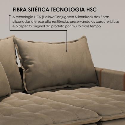 Imagem de Sofá Cama Retrátil em Madeira Eucalipto e Veludo 200cm Creta