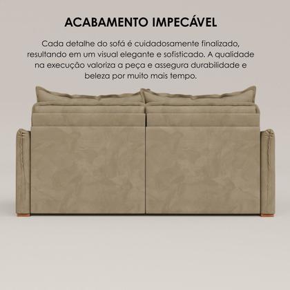 Imagem de Sofá Cama Retrátil em Madeira Eucalipto e Veludo 220cm Creta