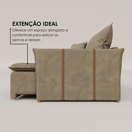 Imagem de Sofá Cama Retrátil em Madeira Eucalipto e Veludo 220cm Creta