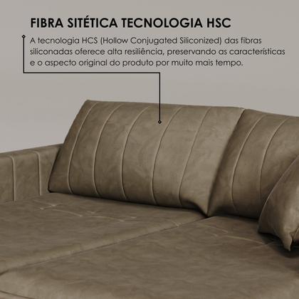 Imagem de Sofá Cama Retrátil em Madeira Eucalipto e Veludo 230cm Uruguai