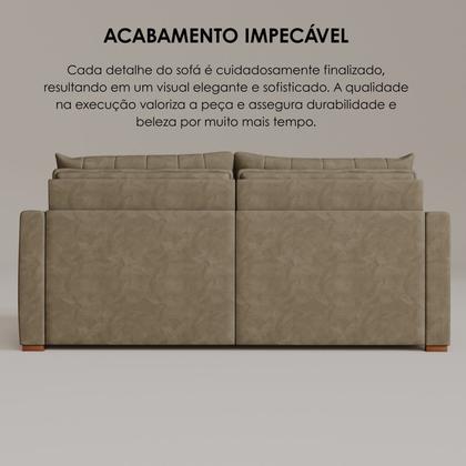 Imagem de Sofá Cama Retrátil em Madeira Eucalipto e Veludo 230cm Uruguai