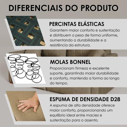 Imagem de Sofá Cama Retrátil em Madeira Eucalipto e Veludo 230cm Uruguai