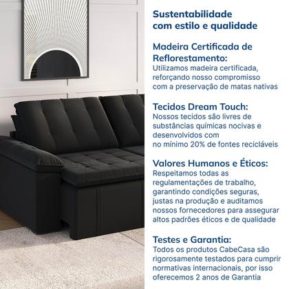 Imagem de Sofá Cama Retrátil Palmeira 3 Lugares 220cm Veludo Cabecasa MadeiraMadeira