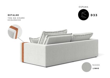 Imagem de Sofá-cama Retrátil Reclinável 3 Lugares Linho 2,00m Ipanema