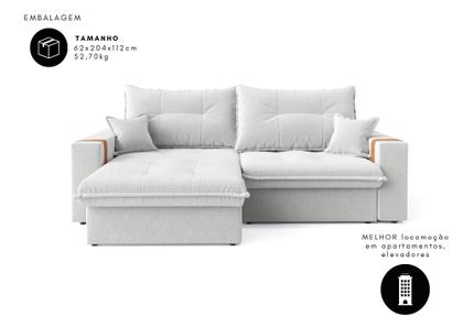Imagem de Sofá-cama Retrátil Reclinável 3 Lugares Linho 2,00m Ipanema