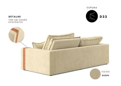 Imagem de Sofá-cama Retrátil Reclinável 3 Lugares Suede 2,00m Ipanema