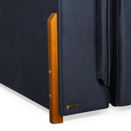 Imagem de Sofá Cama Retrátil Veludo 3 Lugares Atlanta Platinum Azul