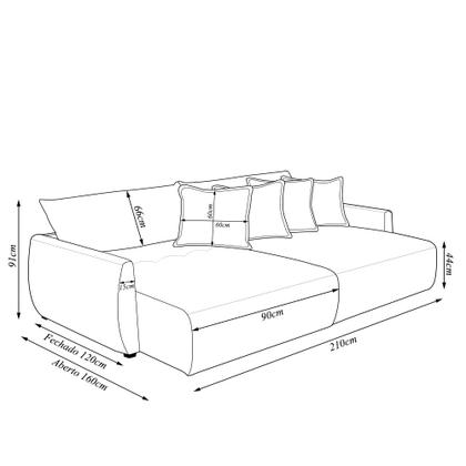 Sofá Cama Sala de Estar Bipartido 210cm Reclinável Retrátil com Almofadas Caixa Zero Timan Linho Cinza G93 - Gran Belo Imagem de Sofá Cama Sala de Estar Bipartido 210cm Reclinável Retrátil com Almofadas Caixa Zero Timan Linho Cinza G93 - Gran Belo
