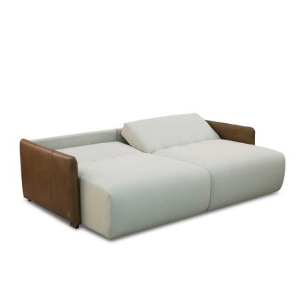 Imagem de Sofá Cama Sala de Estar Bipartido Elétrico 210cm Retrátil com Almofadas Caixa Zero Dalton Linho Bege G93 Gran Belo