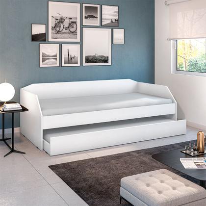 Imagem de Sofá Cama Solteiro Duo com Cama Auxiliar em Mdf Reforçado 15mm Branco