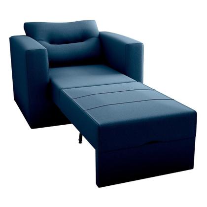 Sofá-Cama Solteiro Marisol Suede Azul - Modern Imagem de Sofá-Cama Solteiro Marisol Suede Azul