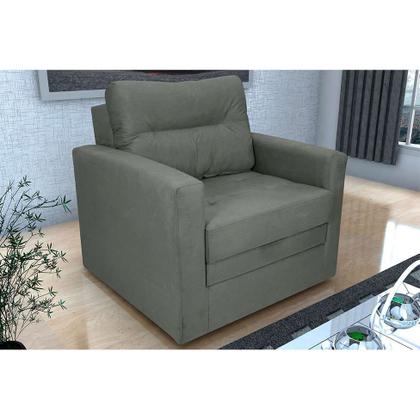 Sofá-Cama Solteiro Marisol Suede Cinza - Modern Imagem de Sofá-Cama Solteiro Marisol Suede Cinza