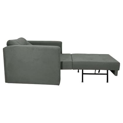 Sofá-Cama Solteiro Marisol Suede Cinza - Modern Imagem de Sofá-Cama Solteiro Marisol Suede Cinza